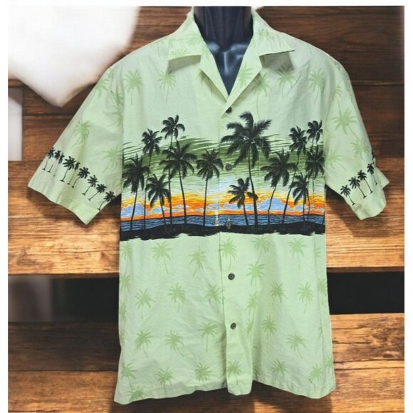 Pacific Legend Mens Hawaiian Button-Up Slim Fit Shirt Short Sleeve XL - Picture 1 of 7